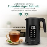 thumbnail of Emerio Wasserkocher mit Temperaturregelung 1,7 Liter – Touch-Bedienung – 360° drehbar – Warmhaltefunktion – 2200 W – WK-132229 – Schwarz