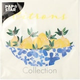 thumbnail of 20 Serviettes, 3 plis pliage 1/4 33 cm x 33 cm "Citrons"