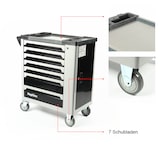 thumbnail of Mephisto XXL Werkzeugwagen Werkstattwagen mit 7 befüllten Schubladen wie Schraubenschlüssel, Ratsche mit Nusskasten usw. in Soft Inlays in Carbonoptik