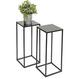 thumbnail of 2x DanDiBo Blumenhocker Metall Schwarz Eckig 62,5 cm Blumenständer Beistelltisch 434 Blumensäule Modern Pflanzenständer Pflanzenhocker