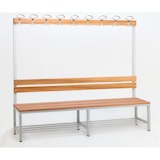 thumbnail of Garderobenbank mit Haken 1-seitig mit Schuhrost HxBxT 170x200x30cm Marke SZAGATO | Umkleidebank Umkleide Sitzbank Garderobe mit Sitzbank für Schulen