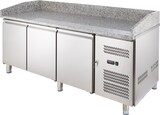 thumbnail of GastroHero Pizzakühltisch 2020x800 mm Granitplatte 3 Türen Edelstahl Umluftkühlung -2 bis +8 °C 580 Liter Pizzatisch