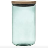 thumbnail of Glazen voorraadpot met bamboe deksel - 1 liter - ø 10 x 18,4 cm - Sluit lucht dicht af - Blauw