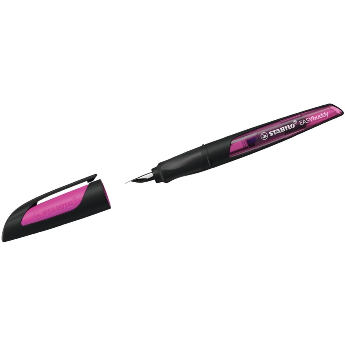 Schulfüller Easybuddy Feder A schwarz/magenta Packung mit 3 Stück