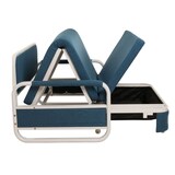 thumbnail of Schlafsofa HWC-M83, Schlafcouch Couch Sofa, Schlaffunktion Bettkasten Liegefläche, 130x185cm ~ Stoff/Textil dunkelblau