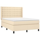 thumbnail of vidaXL Boxspringbett mit Matratze & LED Creme 140x190 cm Stoff