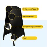 thumbnail of BRASQ Krijtstoepbord Elegance Zwart - 70x130 CM - Krijtbord - Reclamebord - Stoepbord - Dubbelzijdig - voor Binnen en Buiten - Horeca