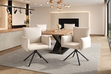 thumbnail of Esszimmerstuhl Set 6 Samt Beige 360 Grad drehbar mit Armlehnen Metallbeine ergonomische Rückenlehne hoher Sitzkomfort stabil und formstabil 88x60x60cm