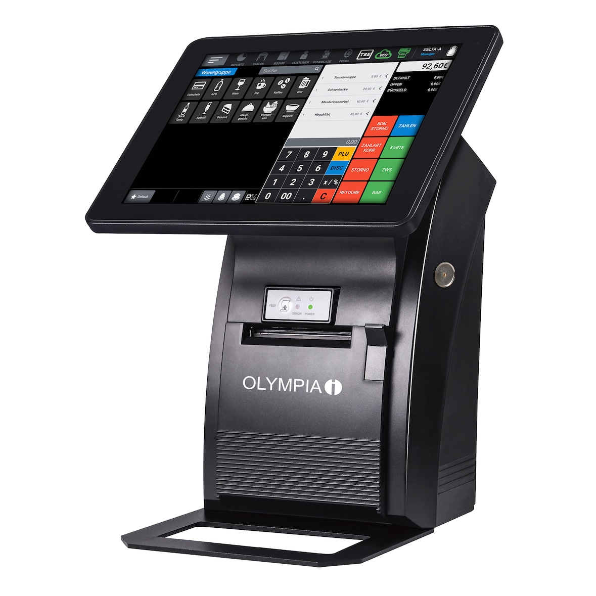 Olympia Registrierkasse Kassensystem Kasse für Gastro und Handel T210