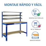 thumbnail of SimonRack Établi d’atelier, 910x610 mm, 3 étagères, Charge 400 kg, Bleu - BT-1