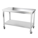 thumbnail of Table de travail en inox 1600 x 700 mm sur roulettes / GOLDINOX