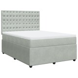 thumbnail of vidaXL Boxspringbett mit Matratze Hellgrau 160x200 cm Samt