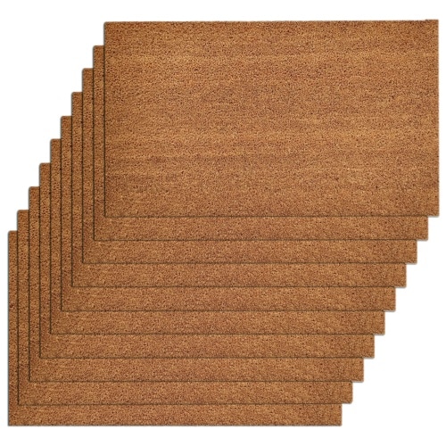 Kokosmatte 10er Set Türvorleger Schmutzfangmatte Fußmatte Fußabtreter einfarbig für Haustür : 50 x 80 cm