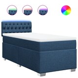 thumbnail of vidaXL Boxspringbett mit Matratze Blau 100x200 cm Stoff
