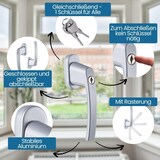 thumbnail of Fenstergriffe abschließbar 10 Stück Aluminium Silber Druckknöpfe Balkontürgriff außen