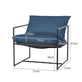 thumbnail of COSTWAY Sling-Akzentstühle, 2er-Set Lounge-Sessel mit Sitz- und Rückenkissen, 71 x 71 x 61 cm, Marineblau