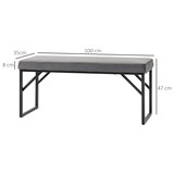 thumbnail of Sitzbank Samtoptik Dunkelgrau 100x35x47 cm gepolstert mit Metallgestell und Holzrahmen für Flur Wohnzimmer Schlafzimmer