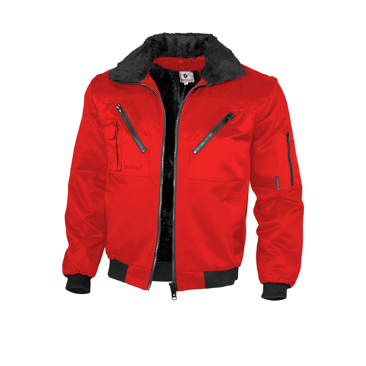 Qualitex Arbeitsjacke 'einfarbig'' in rot, Größe: L - klassische Pilotenjacke - ideale Übergangsjacke