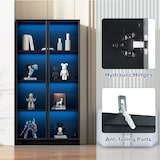 thumbnail of Vitrine LED 4-lagig Mit App Steuerung Glastüren Aluminiumrahmen Hochglanz Aufbewahrungsschrank Wohnzimmer Weiß 160x40x160cm
