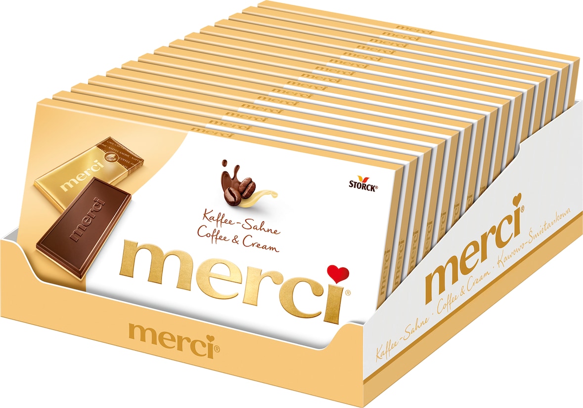 merci Tafelschokolade Kaffee-Sahne 15 x 100 g (1,5 kg)