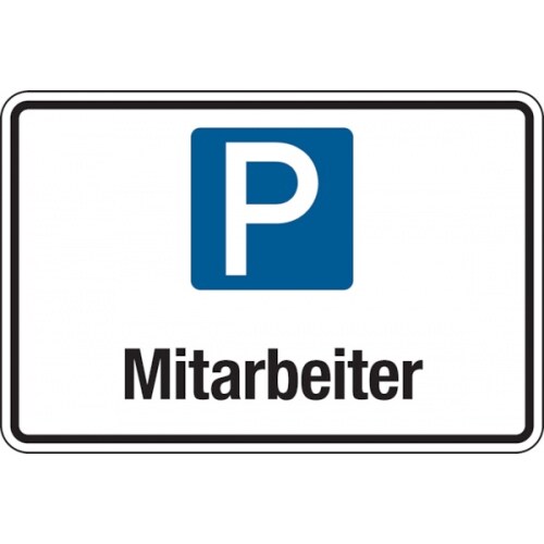 Parkplatzschild, Mitarbeiter, 200x300mm, Aluverbund - 300x200x2 mm Aluverbund