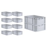 thumbnail of PROREGAL SuperSparSet 10x Eurobox NextGen Economy mit Scharnierdeckel & blauen Verschlüssen, Griffe zu, HxBxT 22x40x60cm, 44L, Eurobehälter, Box