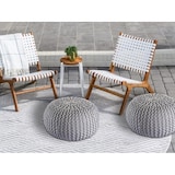 thumbnail of Pouf Outdoor ø 55 o. 45cm Bodenkissen Sitzpouf Hocker wetterfest pflegeleicht & nachhaltig : ø 45 cm grau - silbergrau