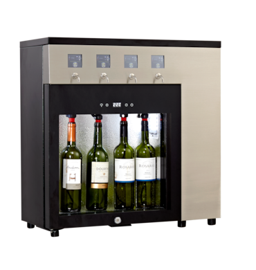 La Sommeliere Distributeur de vin au verre 4 bouteilles, 1 compartiment, Noir et Inox, Classe énergétique B