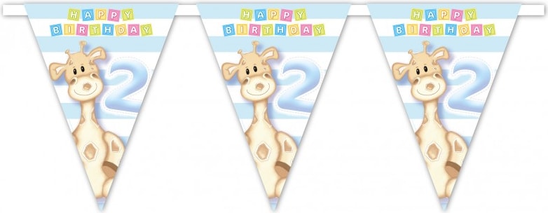 2. Geburtstag Giraffe Junge Wimpelkette