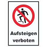 thumbnail of Aufsteigen verboten Schild A4 Rückseite selbstklebend
