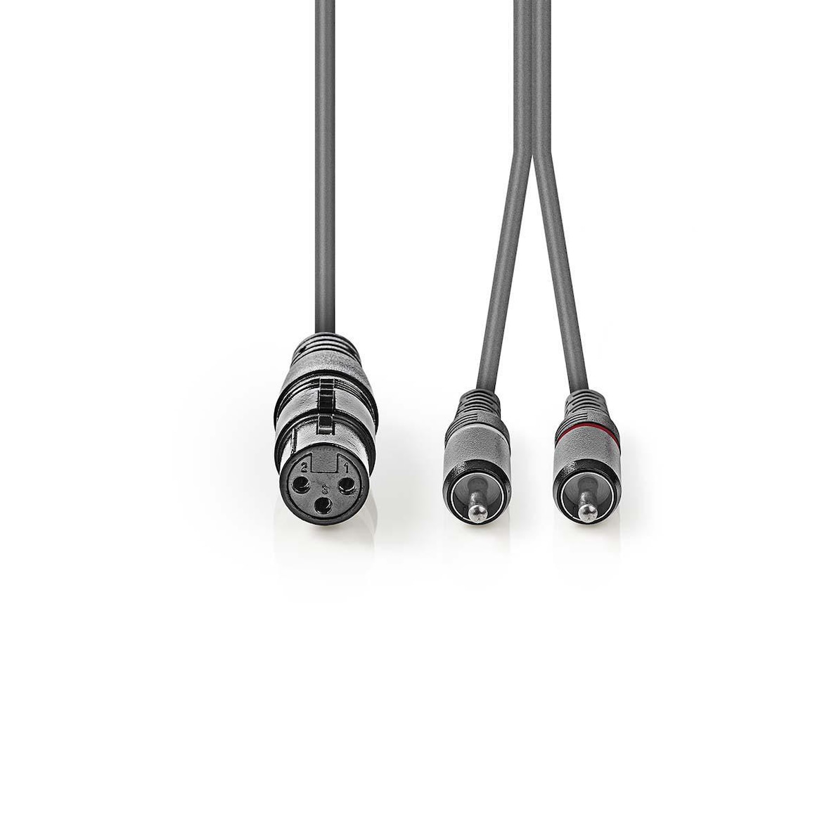 Nedis Balanced Audio-Kabel - XLR 3-Pin Buchse - 2x RCA Stecker - Vernickelt - 1.50 m - Rund - PVC - Dunkelgrau - Kartonhülle