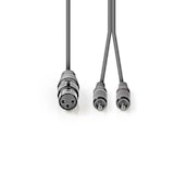 thumbnail of Nedis Balanced Audio-Kabel - XLR 3-Pin Buchse - 2x RCA Stecker - Vernickelt - 1.50 m - Rund - PVC - Dunkelgrau - Kartonhülle