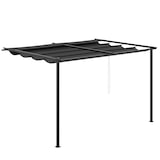 thumbnail of Outsunny Pérgola de Pared de Jardín 4x3 m Gazebo Exterior Cenador con Techo Retráctil Tela de Poliéster y Marco de Acero para Patio Terraza Balcón