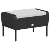thumbnail of vidaXL Gartenstuhl mit Fußhocker Schwarz Poly Rattan