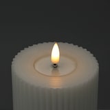thumbnail of LED Kerze Mia Echtwachs mit Rillen flackernd H: 12,5m D: 8cm weiß