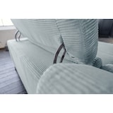 thumbnail of KAWOLA Sofa LAISKA Ecksofa Relaxfunktion teilmotorisch Cord hellblau Longchair rechts