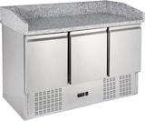 thumbnail of GastroHero Pizzakühltisch Mini 1400x800 mm Granitplatte 3 Türen Edelstahl Umluft +2 bis +10 °C Pizzatisch ECO