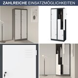 thumbnail of Umkleideschrank Spind OSLO - 4 Abteile mit Lüftungsschlitze | Umkleidespind Metall Schließfachschrank Garderobenspind, 185x80x45cm Anthrazit-Weiß
