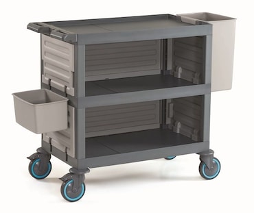 Carrello di sgombero Combisteel Procart 221 con 3 ripiani, 1 secchio, 1 secchio per posate