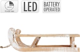 thumbnail of ECD Germany Deko-Schlitten aus Holz 50,5x13,5x23,5 cm, Braun/Natur, mit LED-Beleuchtung, batteriebetrieben, Weihnachtsdeko Schlitten Dekoration