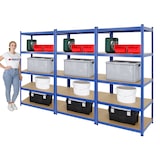 thumbnail of PROREGAL Mega Deal 3x étagère robuste ODIN | HxLxP 180x90x60cm | Charge du compartiment 175kg | Bleu | étagère de garage étagère de cave