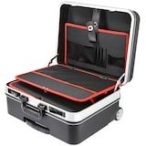 thumbnail of HMF 15602-02 Werkzeugtrolley leer, Werkzeugkoffer aus ABS-Kunststoff mit Rollen, 47 x 40 x 24,5 cm