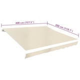 thumbnail of vidaXL Markisenbespannung Canvas Creme 4x3 m (ohne Rahmen)