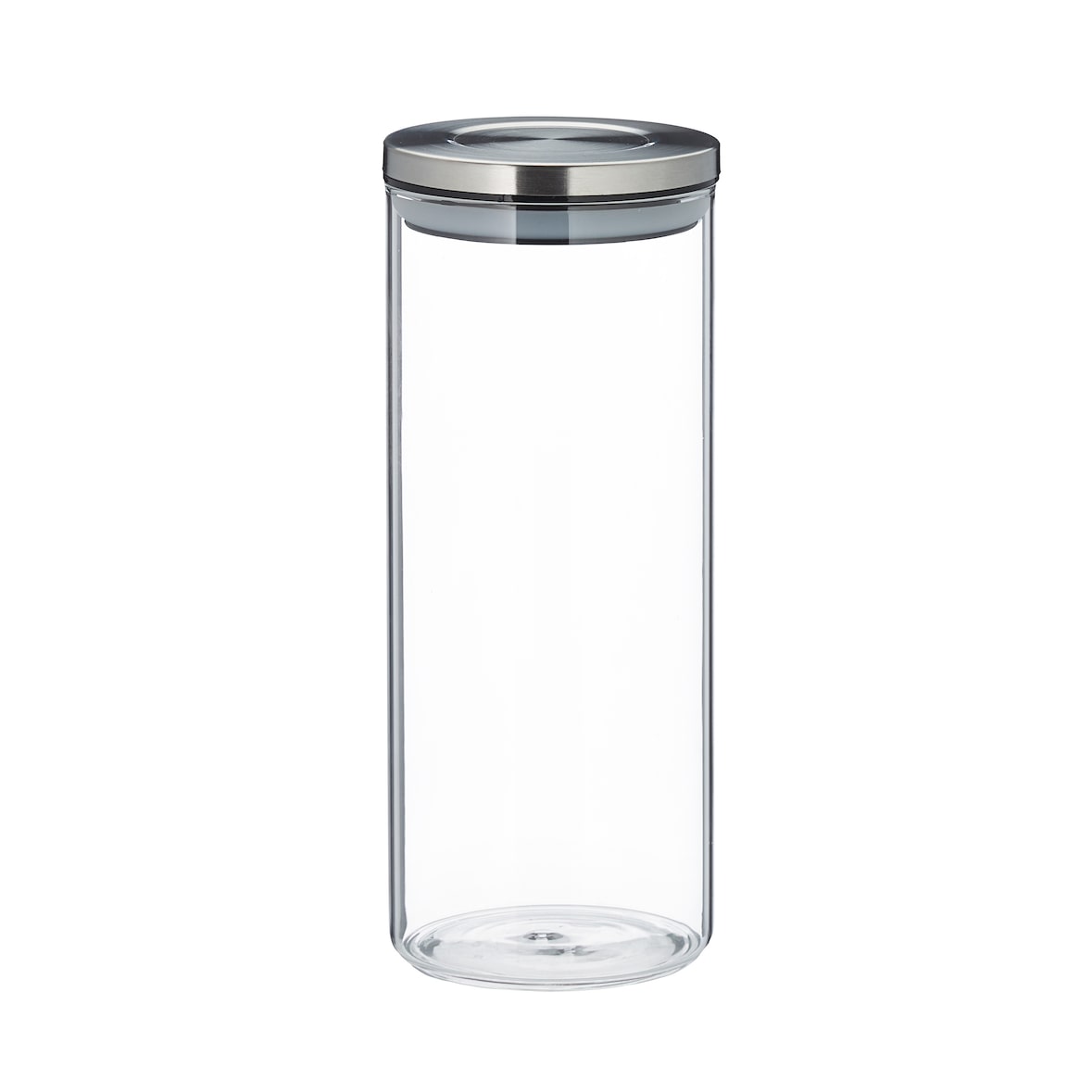 Relaxdays Vorratsglas 3er Set, luftdicht, Edelstahl Deckel, für Pasta, Müsli & Reis, 1,5 l Küchenbehälter, transparent
