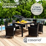 thumbnail of CASARIA® Polyrattan Gartenmöbel Set 150x90cm Esstisch Akazie Schwarz