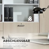 thumbnail of bümö office Aktenschrank mit Hängeregister-Schubladen abschließbar, Büroschrank Holz, 80cm breit in Nussbaum/Silber - Hängeregistratur für
