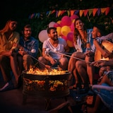 thumbnail of GARDEBRUK® Feuerschale mit Funkenschutz Schürhaken Abdeckung Ø67cm Stahl Feuerkorb Feuerstelle Terrassenofen Garten