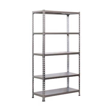 SimonRack Metalen stelling, 2000x1200x400 mm, 5 niveaus, metalen legbord, 200 kg buigpunt, Galvaniseerd - Simonclick