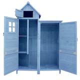 thumbnail of Merax Gerätehaus Gartenschrank Geräteschuppen Geräteschrank，118 x 54 x 173 cm, auch für kleine Gärten geeignet, Blau, PVC-Dach