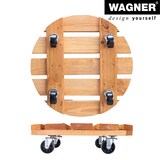 thumbnail of WAGNER Pflanzenroller TOSCANA Ø 38 x 10,5 cm, innen & außen, Holz geriffelt, terracotta, max. 150 kg, EU Ware - 20016301